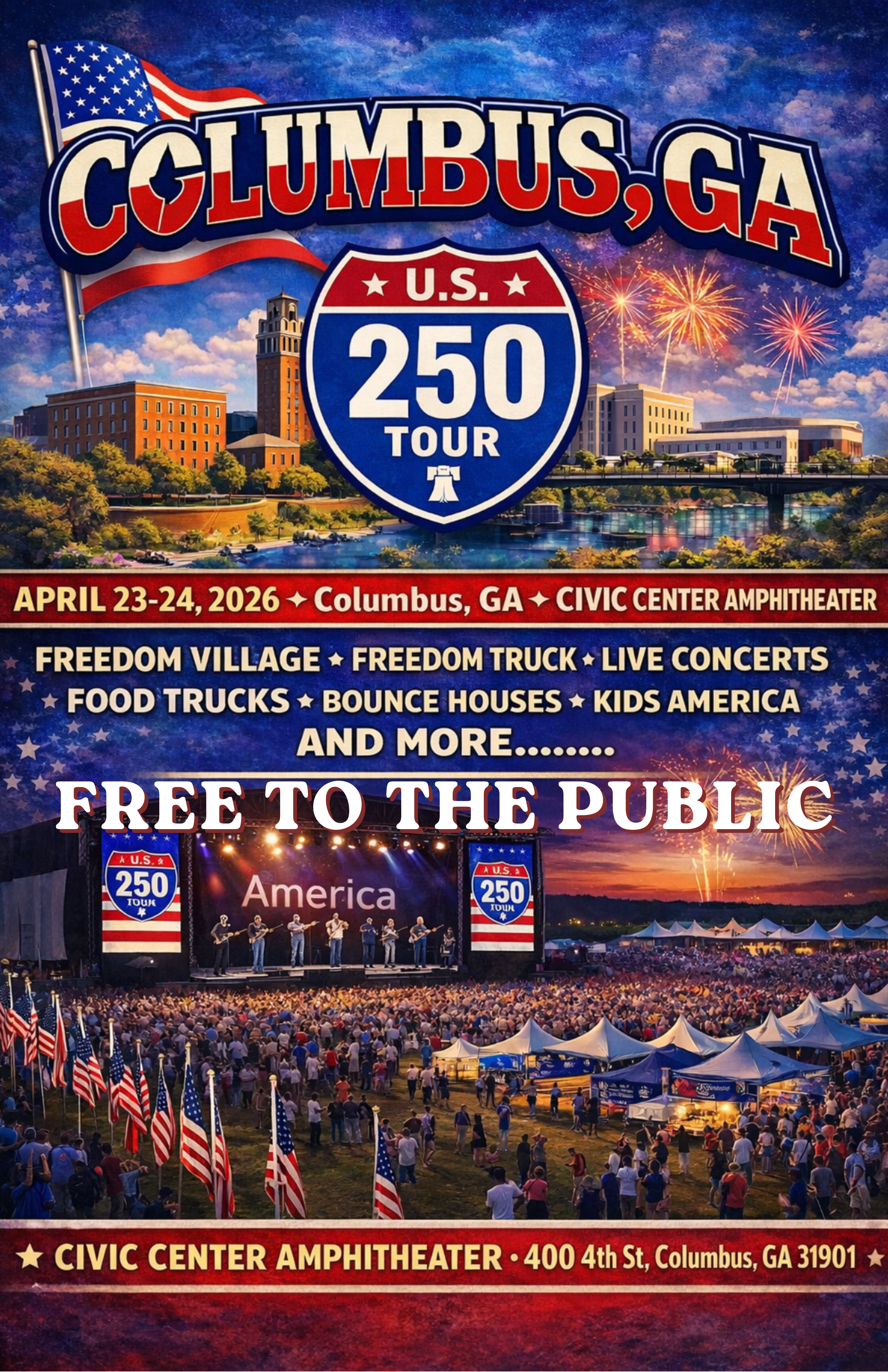 Columbus, GA U.S. 250 Tour April 23-24, 2026 Civic Center Amphitheater