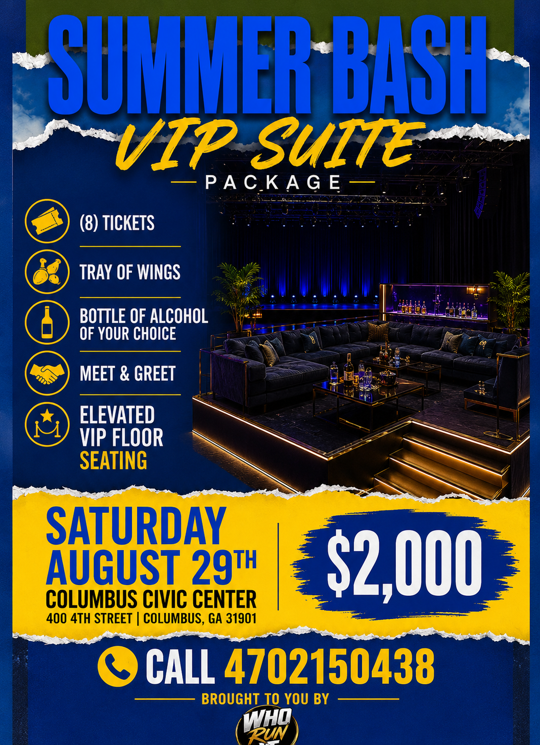VIP Suite Package Call 4702150438 for Details