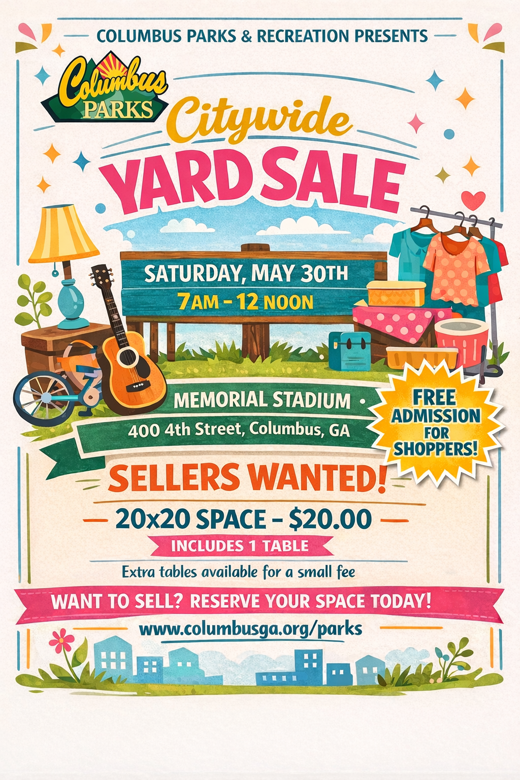 City Wide Yard Sale Saturday May 30, 2026 7AM - 12 PM