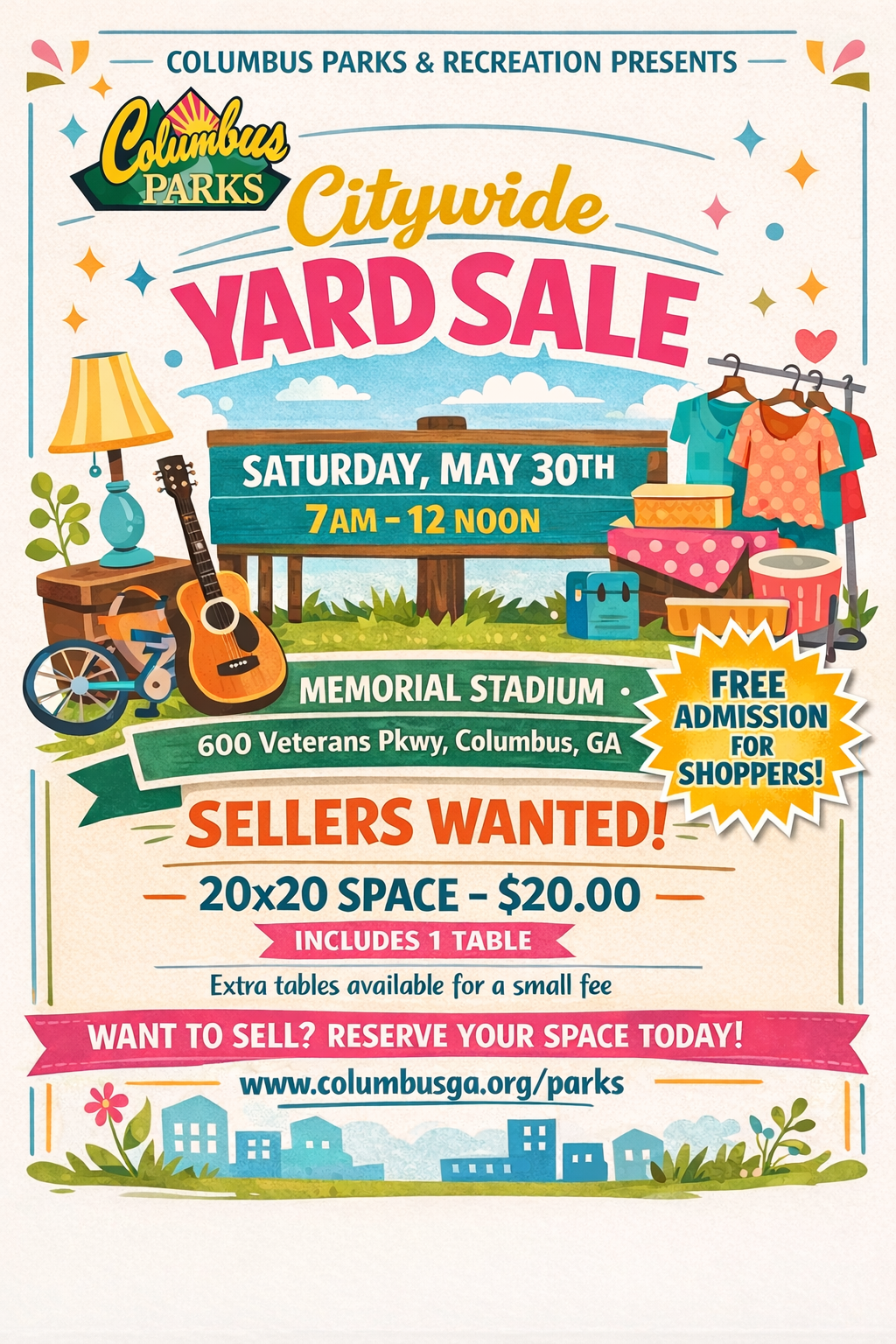 City Wide Yard Sale Saturday May 30, 2026 7AM - 12 PM