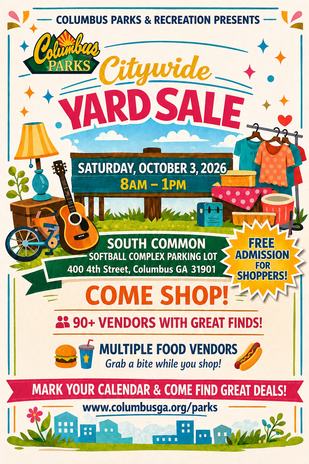 Citywide Yard Sale Saturday Oct 03, 2026 8 AM - 1 PM